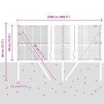 vidaXL Zváraný drôtený plot s 13 stĺpmi 0.4x25 m Pozinkovaná oceľ – Obrázok 12
