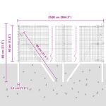 vidaXL zváraný drôtový plot s 13 stĺpikmi 0.4x25 m pozinkovaná oceľ – Obrázok 12