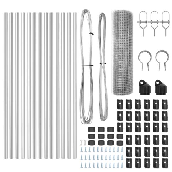 vidaXL zváraný drôtový plot s 13 stĺpikmi 0.4x25 m pozinkovaná oceľ – Obrázok 5