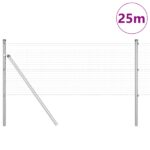 vidaXL Zvárané drôtené oplotenie s 13 stĺpikmi 0.6x25 m Pozinkovaná oceľ – Obrázok 3