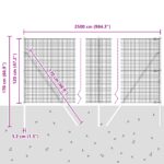 VidaXL zváraný drôtený plot s 13 stĺpmi 1.2x25 m pozinkovaná oceľ – Obrázok 12