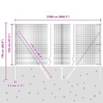 vidaXL Zvarené drôtené pletivo s 13 stĺpikmi 1.2x25 m Pozinkovaná oceľ – Obrázok 12