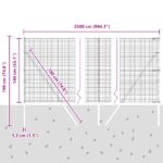 vidaXL Zvarené drôtové oplocenie s 13 stĺpmi 1.4x25 m z pozinkovanej ocele – Obrázok 12