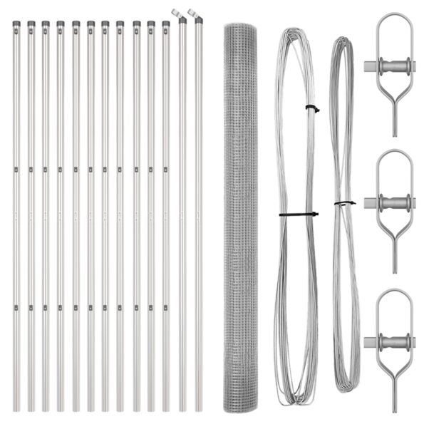vidaXL zváraný drôtový plot s 13 stĺpikmi 1.6x25 m pozinkovaná oceľ – Obrázok 4