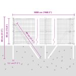 vidaXL Zvarený drôtený plot s 13 stĺpmi 0.4x50 m pozinkovaná oceľ – Obrázok 12