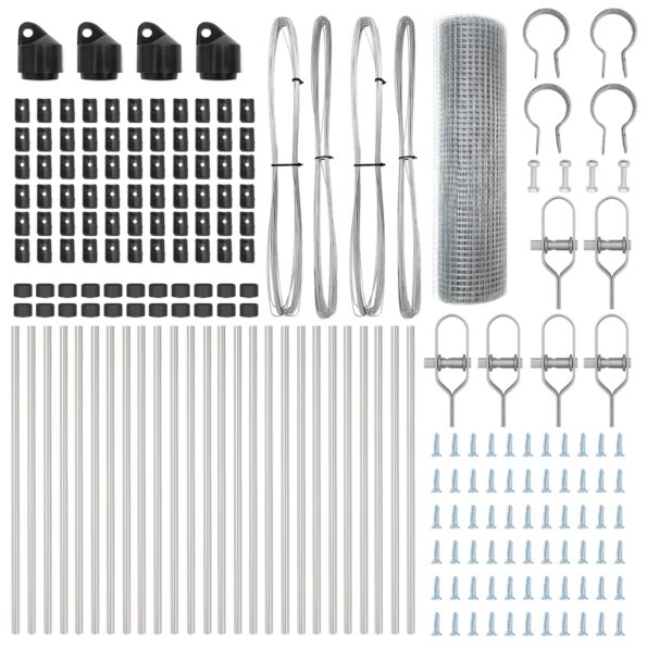vidaXL Zvarený drôtený plot s 13 stĺpmi 0.4x50 m pozinkovaná oceľ – Obrázok 5