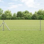 vidaXL Zváraný drôtený plot s 13 stĺpikmi 0.8x50 m Pozinkovaná oceľ
