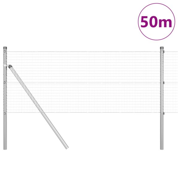 3351640_3.jpg vidaXL Zváraný drôtený plot s 13 stĺpikmi 0.8x50 m Pozinkovaná oceľ – Obrázok 3