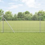 vidaXL zvárané drôtené oplotenie s 13 stĺpikmi 1x50 m pozinkovaná oceľ