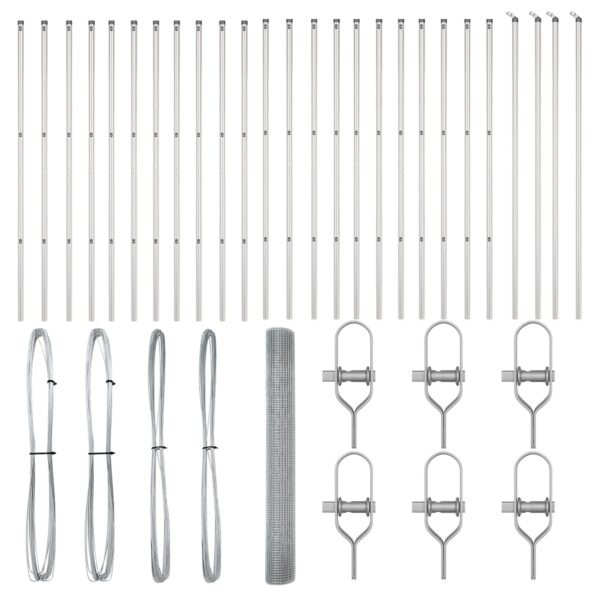 vidaXL Zvárané drôtené oplotenie s 13 stĺpikmi 1.2x50 m pozinkovaná oceľ – Obrázok 4