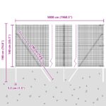 VidaXL zváraný drôtový plot s 13 stĺpmi 1.4x50 m pozinkovaná oceľ – Obrázok 12