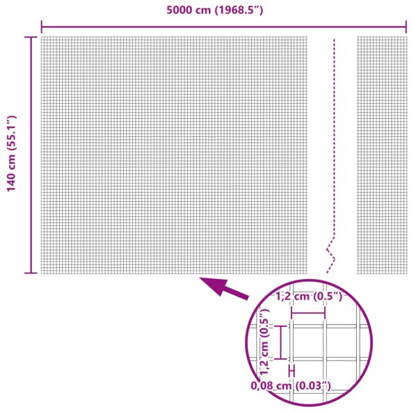 VidaXL zváraný drôtový plot s 13 stĺpmi 1.4x50 m pozinkovaná oceľ – Obrázok 13