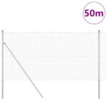 VidaXL zváraný drôtový plot s 13 stĺpmi 1.4x50 m pozinkovaná oceľ – Obrázok 3