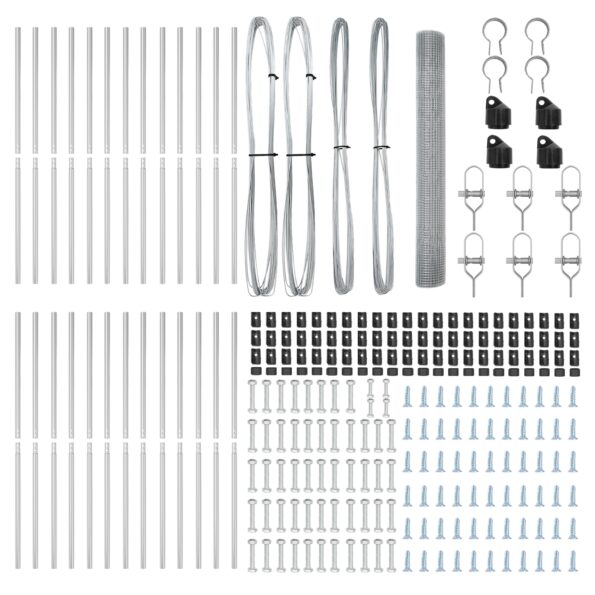 VidaXL zváraný drôtový plot s 13 stĺpmi 1.4x50 m pozinkovaná oceľ – Obrázok 5
