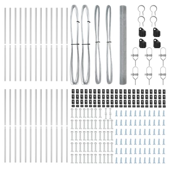vidaXL Zváraný drôtový plot s 13 stĺpikmi 1.5x50 m z pozinkovanej ocele – Obrázok 5