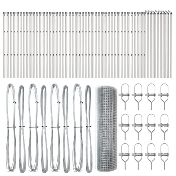 vidaXL Zváraný drôtený plot so 13 stĺpikmi 0.4x100 m Pozinkovaná oceľ – Obrázok 4