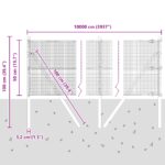 vidaXL zváraný drôtený plot so 13 stĺpikmi 0.5x100 m pozinkovaná oceľ – Obrázok 12