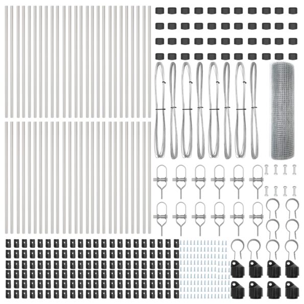 vidaXL zváraný drôtený plot so 13 stĺpikmi 0.5x100 m pozinkovaná oceľ – Obrázok 5