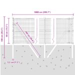 vidaXL Zelená kovová sada stĺpov na plot Sada 2 Zelená Kov 10 x 0.5 m – Obrázok 12