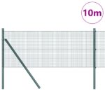 vidaXL Zvarový drôtový plot so 7 stĺpmi zelený 0,8x10 m oceľ – Obrázok 3