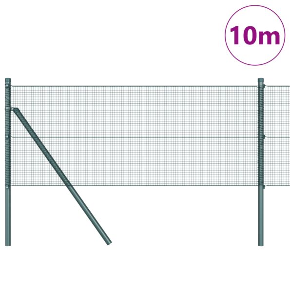3351686_3.jpg vidaXL Zvarový drôtový plot so 7 stĺpmi zelený 0,8x10 m oceľ – Obrázok 3
