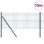 vidaXL zváraný drôtový plot s 7 stĺpmi Zelený 0.8x10 m Oceľ – Obrázok 3