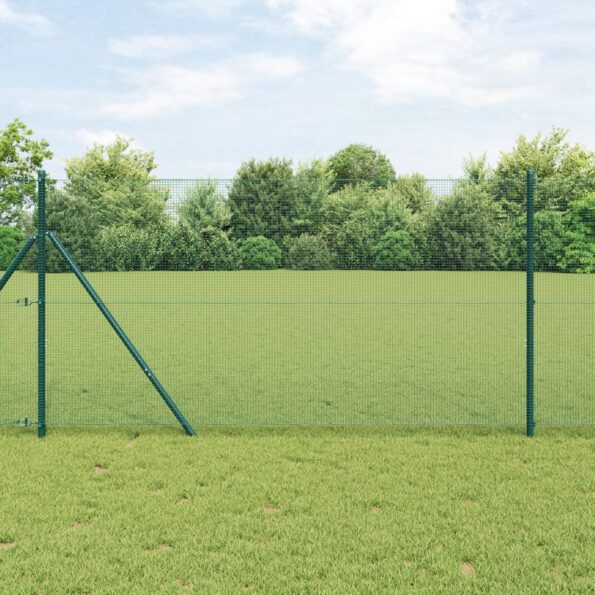 3351694_1.jpg vidaXL zváraná drôtená ohrada so 7 stĺpikmi Zelená 1.2x10 m Oceľ – Obrázok 1