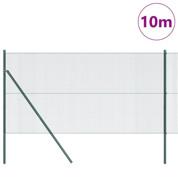 3351694_3.jpg vidaXL zváraná drôtená ohrada so 7 stĺpikmi Zelená 1.2x10 m Oceľ – Obrázok 3