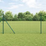 vidaXL Zelené zvárané drôtové oplotenie so 7 stĺpikmi 1.2x10 m Oceľ