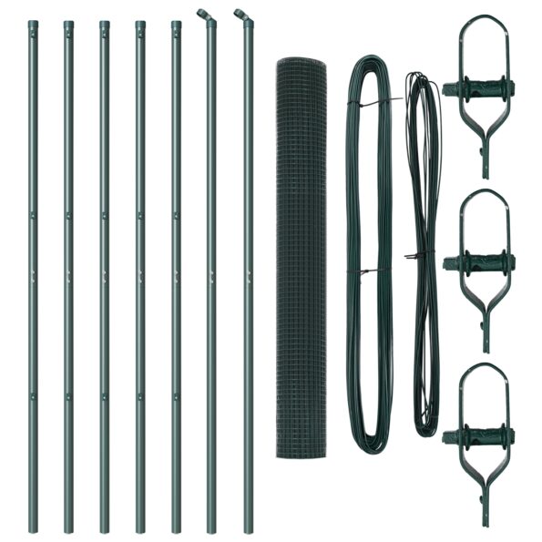 vidaXL varené drôtené oplotenie so 7 stĺpmi zelené 1.4x10 m oceľ – Obrázok 4