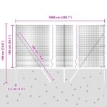 vidaXL zvárané pletivo so 7 stĺpmi Zelené 1,4x10 m Oceľ – Obrázok 12