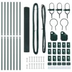 vidaXL zvárané pletivo so 7 stĺpmi Zelené 1,4x10 m Oceľ – Obrázok 5