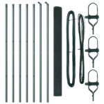 vidaXL Zváraná drôtená ohrada s 7 stĺpikmi Zelená 1,6x10 m Oceľ – Obrázok 4