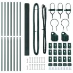 vidaXL Zváraná drôtená ohrada s 7 stĺpikmi Zelená 1,6x10 m Oceľ – Obrázok 5