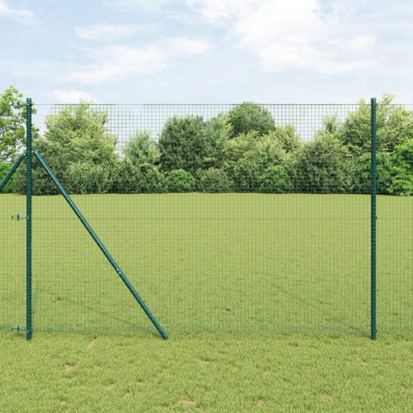 3351708_1.jpg vidaXL Zvarené drôtené pletivo so 7 stĺpikmi zelené 1.6x10 m oceľ – Obrázok 1
