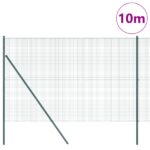 vidaXL Zvarené drôtené pletivo so 7 stĺpikmi zelené 1.6x10 m oceľ – Obrázok 3