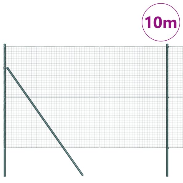 3351708_3.jpg vidaXL Zvarené drôtené pletivo so 7 stĺpikmi zelené 1.6x10 m oceľ – Obrázok 3