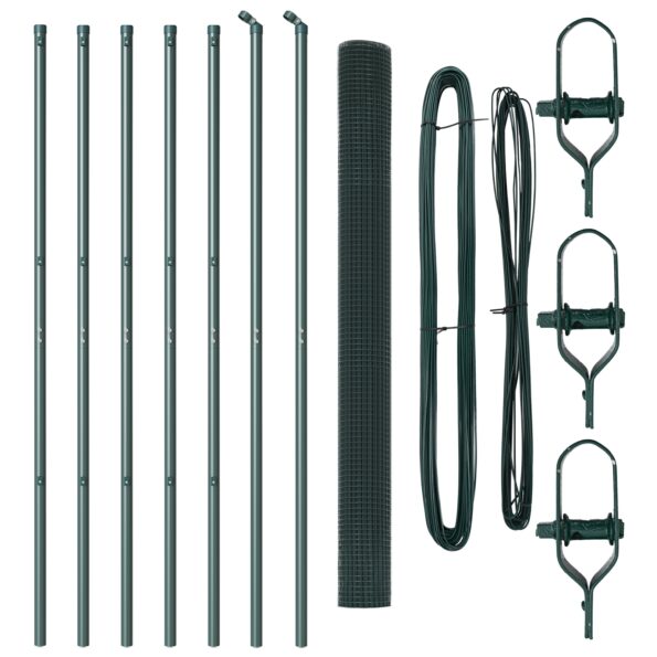3351708_4.jpg vidaXL Zvarené drôtené pletivo so 7 stĺpikmi zelené 1.6x10 m oceľ – Obrázok 4