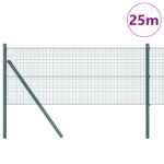 vidaXL zváraný drôtený plot s 13 stĺpmi Zelený 0.4x25 m Oceľ – Obrázok 3