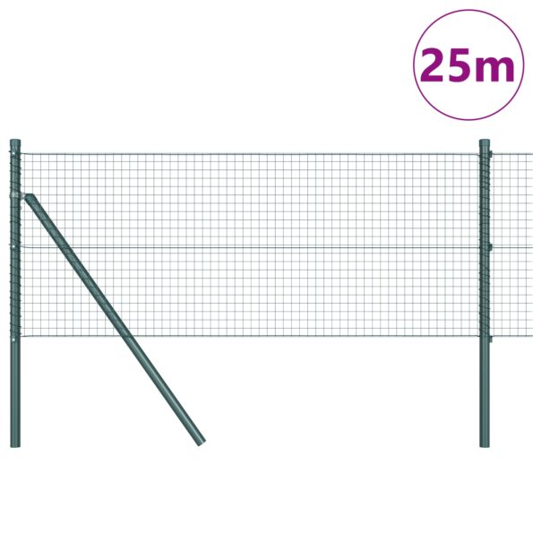 3351712_3.jpg vidaXL zváraný drôtený plot so 13 stĺpmi Zelený 0.4x25 m Oceľ – Obrázok 3