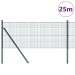 vidaXL zvárané drôtené oplotenie s 13 stĺpmi Zelené 0.8x25 m Oceľ – Obrázok 3