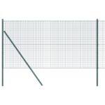 vidaXL Zvarované drôtové pletivo s 13 stĺpikmi Zelené 1,2x25 m Ocelové – Obrázok 2