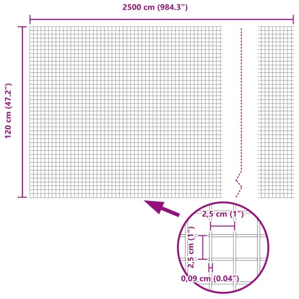 vidaXL zváraný drôtený plot s 13 stĺpikmi Zelený 1.2x25 m Oceľ – Obrázok 13