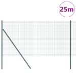 vidaXL zváraný drôtený plot s 13 stĺpikmi Zelený 1.2x25 m Oceľ – Obrázok 3