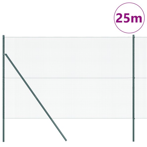 3351739_3.jpg vidaXL Zváraný drôtový plot so 13 stĺpmi Zelený 1,5x25 m Oceľ – Obrázok 3