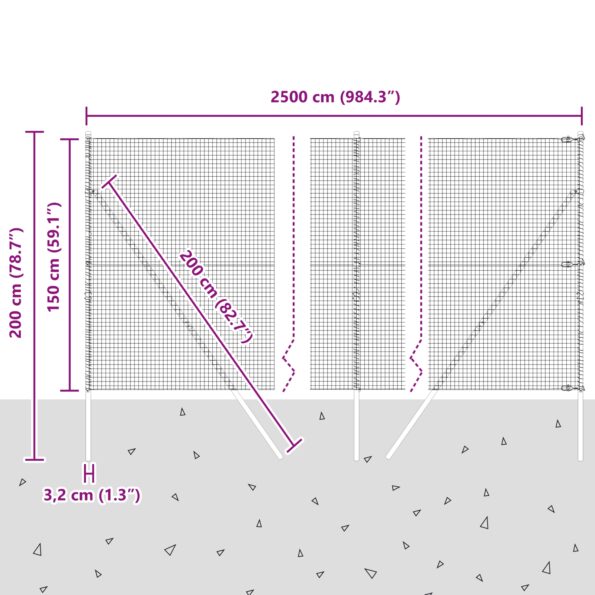 vidaXL súprava plotových stĺpov 2 kusy Zelené Oceľ s práškovým nástrekom – Obrázok 12