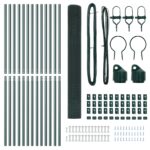 vidaXL súprava plotových stĺpov 2 kusy Zelené Oceľ s práškovým nástrekom – Obrázok 5