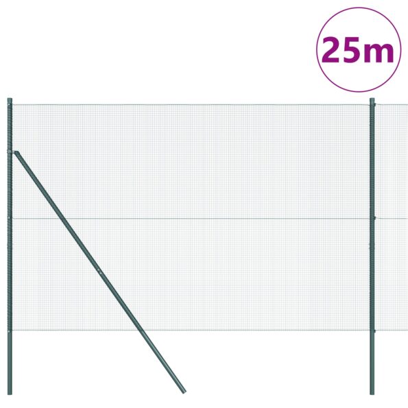 3351741_3.jpg vidaXL Zváraný drôtový plot s 13 stĺpikmi Zelený 1.6x25 m Oceľ – Obrázok 3