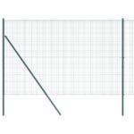 vidaXL Zváraný drôtený plot s 13 stĺpmi Zelený 1.6x25 m Oceľ – Obrázok 2