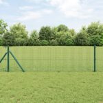 vidaXL zvárané drôtené oplotenie s 13 stĺpmi Zelené 0.4x50 m oceľ